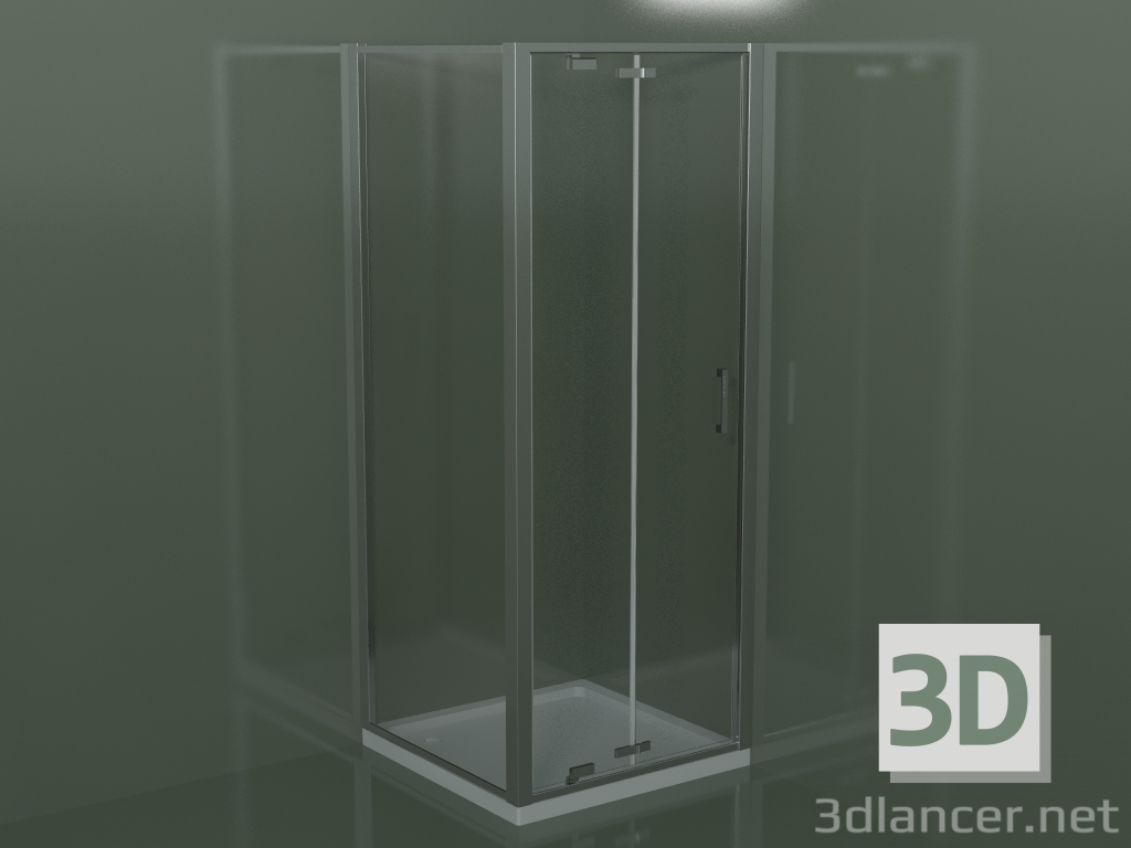 3d model Cabina de ducha de estructura GN + GF con puerta batiente - vista previa