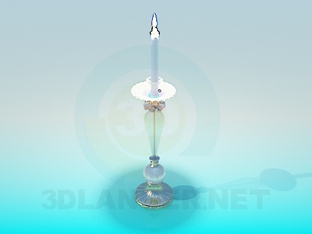 3d модель Свічка в свічнику – превью