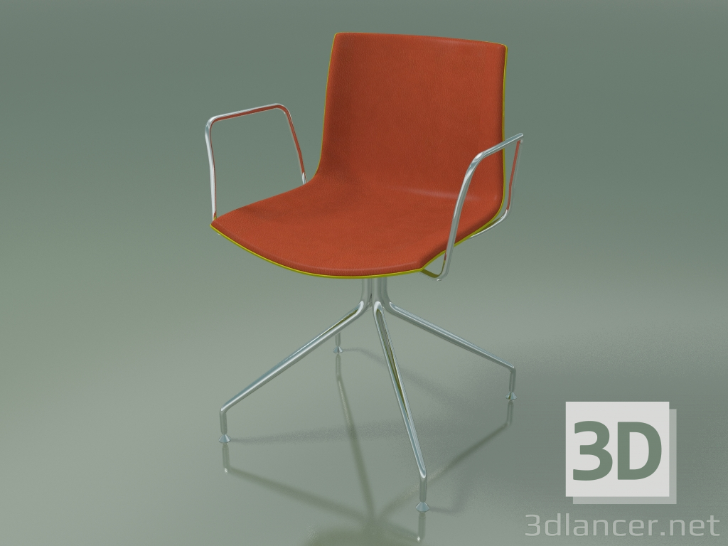 modèle 3D Chaise 0460 (pivotante, avec accoudoirs, avec garniture avant, polypropylène PO00118) - preview