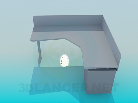 3d model Corner computer table - preview 3d model Corner computer table - preview