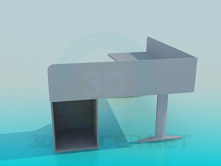 3d model Corner computer table - preview 3d model Corner computer table - preview