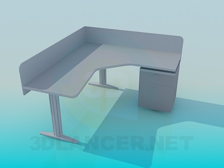 3d model Corner computer table - preview 3d model Corner computer table - preview