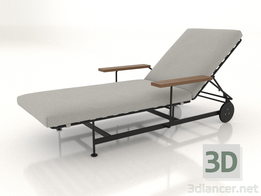 3D Modell Chaiselongue mit Armlehnen - Vorschau