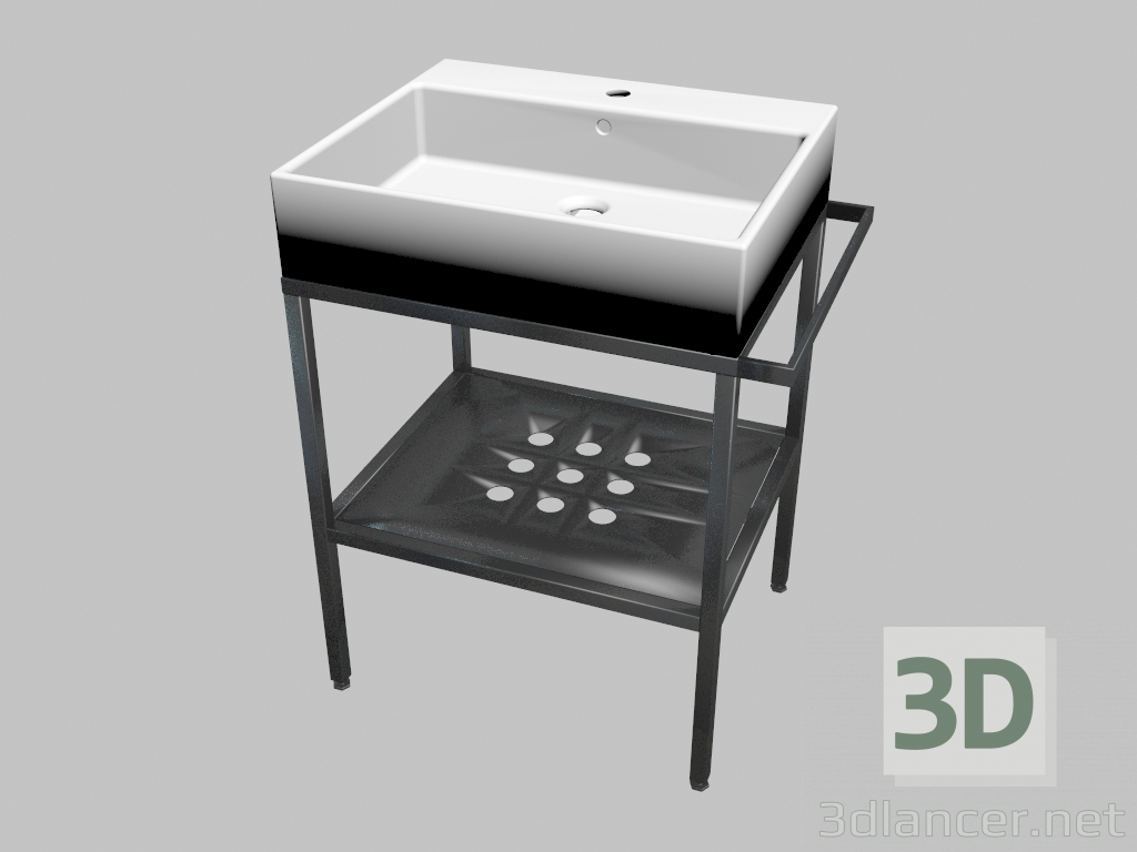 modello 3D Lavello montato sul piano del tavolo con console - 60х50 cm Termisto (CDTS6U6S) - anteprima