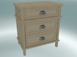 Cambridge bedside table with 3 drawers large (Gray Oak)