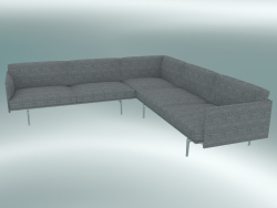 Corner sofa Outline (Vancouver 14, Polished Aluminum)