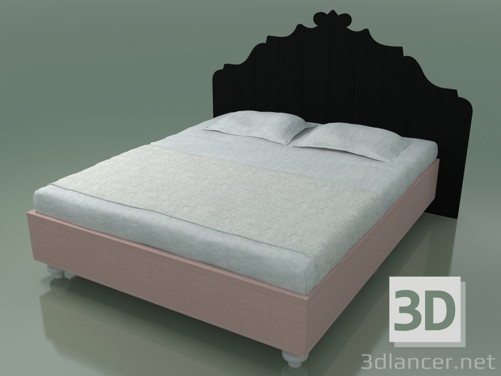 3 डी मॉडल डबल बेड (80 Е, काला) - पूर्वावलोकन