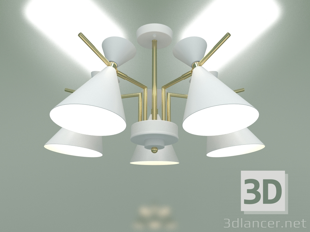 modello 3D Lampadario a soffitto Apart 70114-5 (bianco) - anteprima