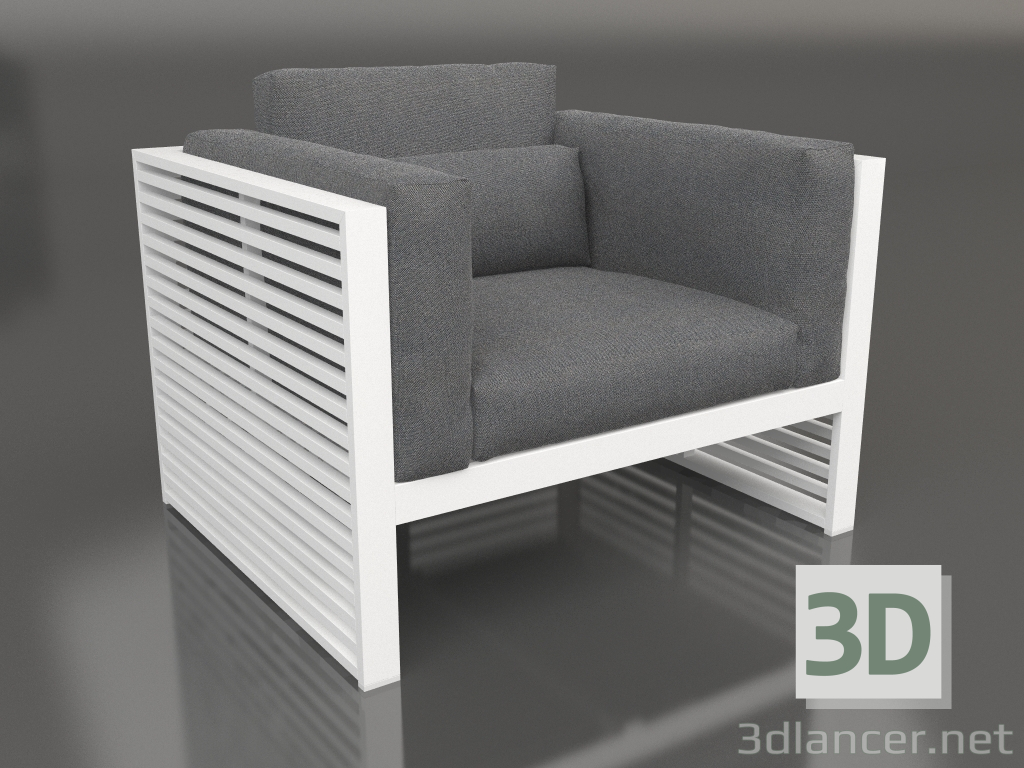 modèle 3D Chaise longue à dossier haut (blanc) - preview