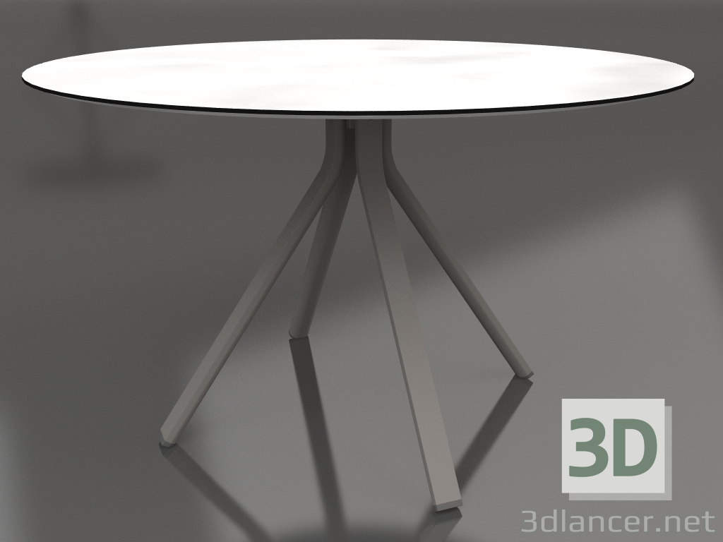 modèle 3D Table à manger ronde sur pied colonne Ø120 (Gris quartz) - preview