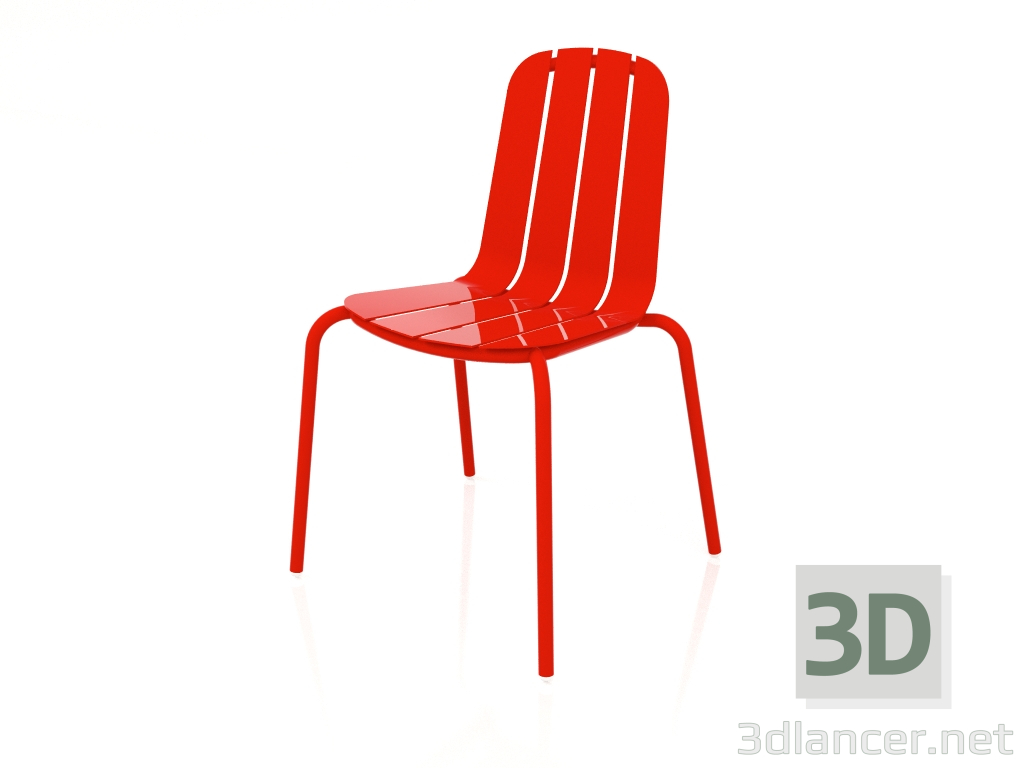 modello 3D Sedia da pranzo (rossa) - anteprima