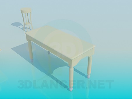 modelo 3D Escritorio, estanterias, mesa con compartimiento de almacenaje - escuchar modelo 3D Escritorio, estanterias, mesa con compartimiento de almacenaje - escuchar