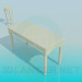 3d model Desk, shelves, table with storage compartment - preview