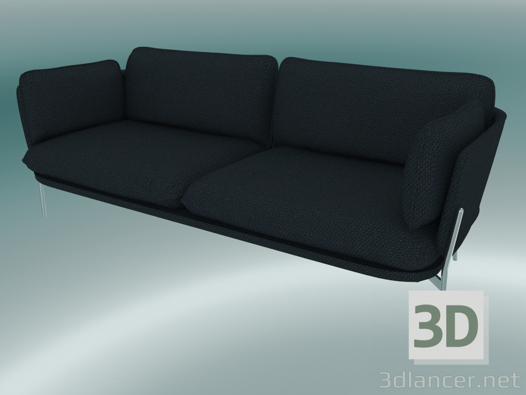 modello 3D Divano divano (LN3.2, 84x220 H 75cm, gambe cromate, Sunniva 2 192) - anteprima