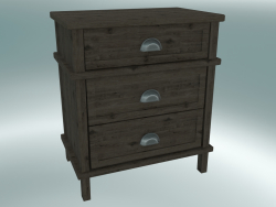 Cambridge bedside table with 3 drawers large (Dark Oak)