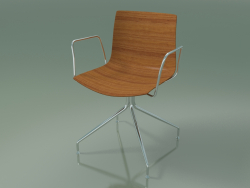Chair 0357 (swivel, with armrests, without upholstery, teak effect)