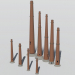 3d Brick chimneys model buy - render