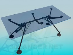 Glass table with suction cups