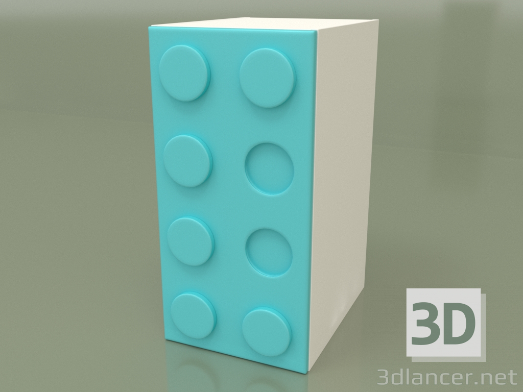 3D Modell Einflügeliger Schrank (Aqua) - Vorschau