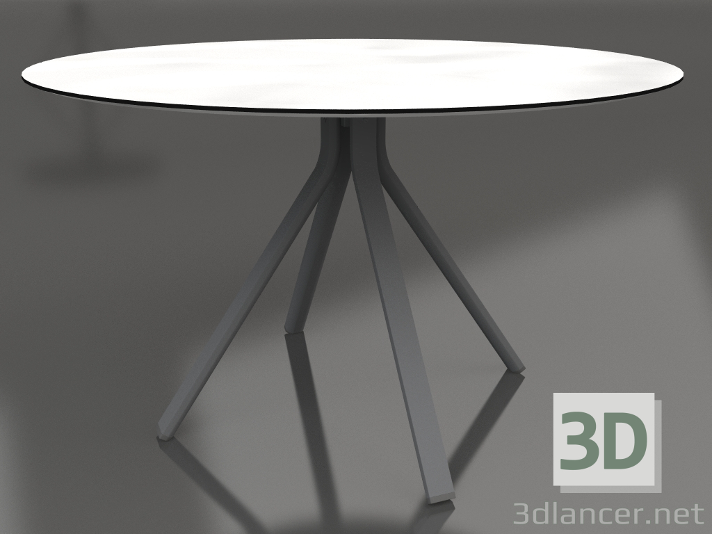 modello 3D Tavolo da pranzo rotondo su gamba colonna Ø120 (Antracite) - anteprima