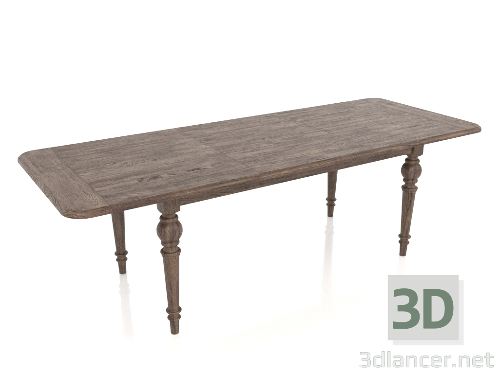 3d model Sliding dining table, unfolded, 2500 mm (dark oak) - preview