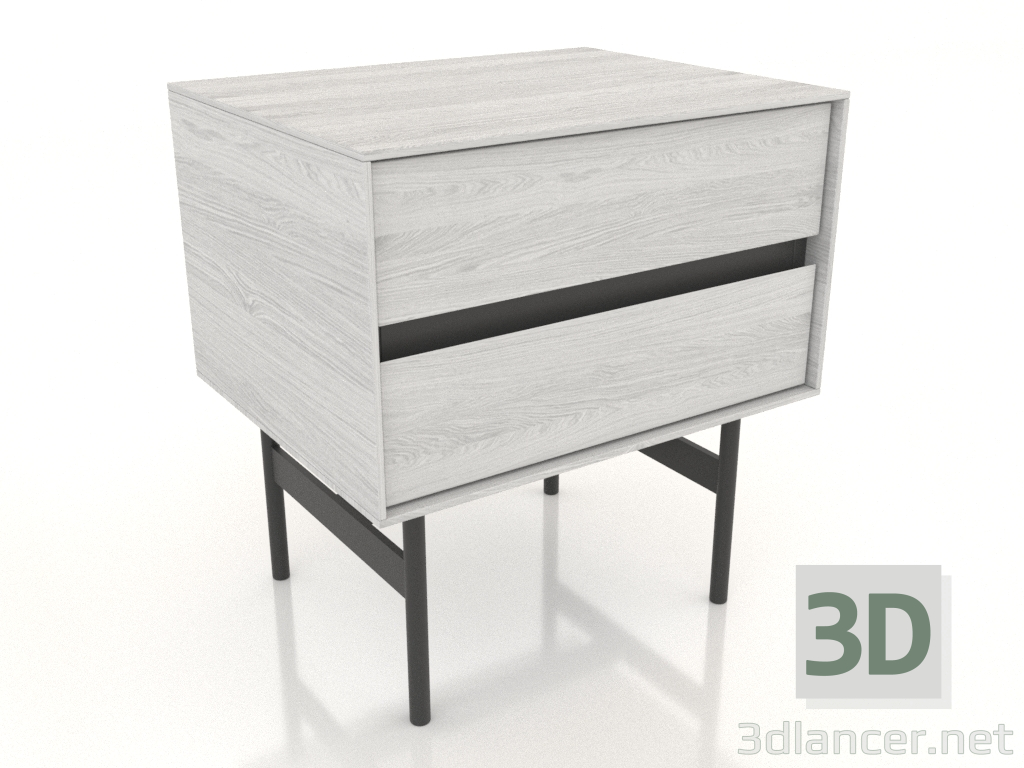 modello 3D Comodino STAND DUO 500 mm (bianco RAL 9010) - anteprima