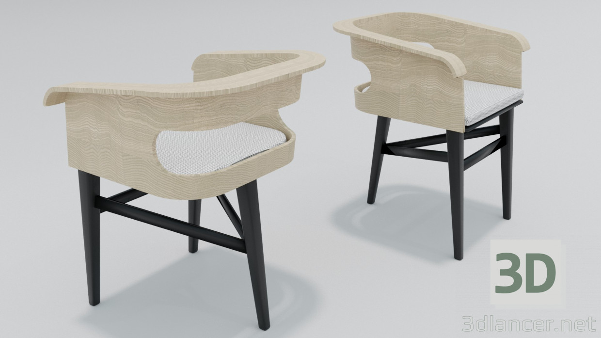 3d model Silla con brazo - vista previa