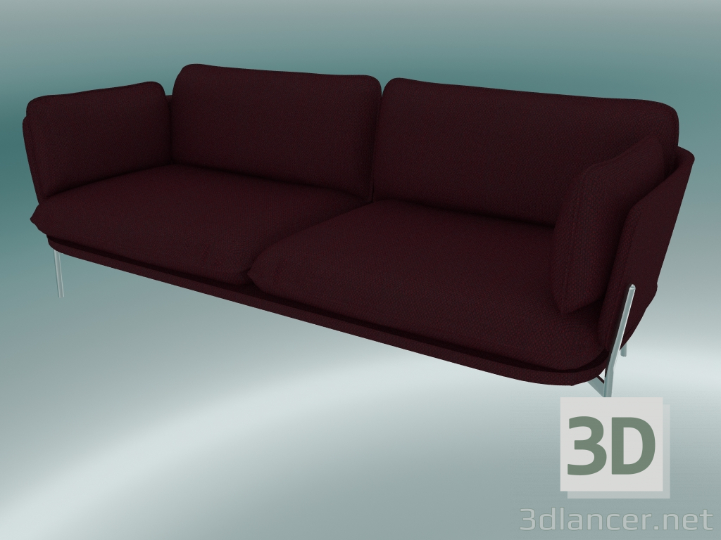 modello 3D Divano divano (LN3.2, 84x220 H 75cm, gambe cromate, Sunniva 2662) - anteprima
