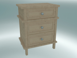 Cambridge bedside table with 3 drawers small (Gray Oak)