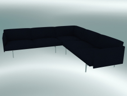 Corner sofa Outline (Vidar 554, Polished Aluminum)