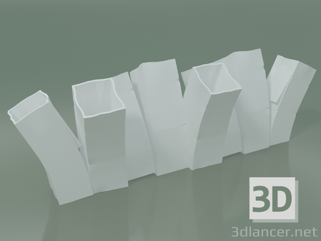 modello 3D Vase Skyline Up (H 20cm, Bianco) - anteprima