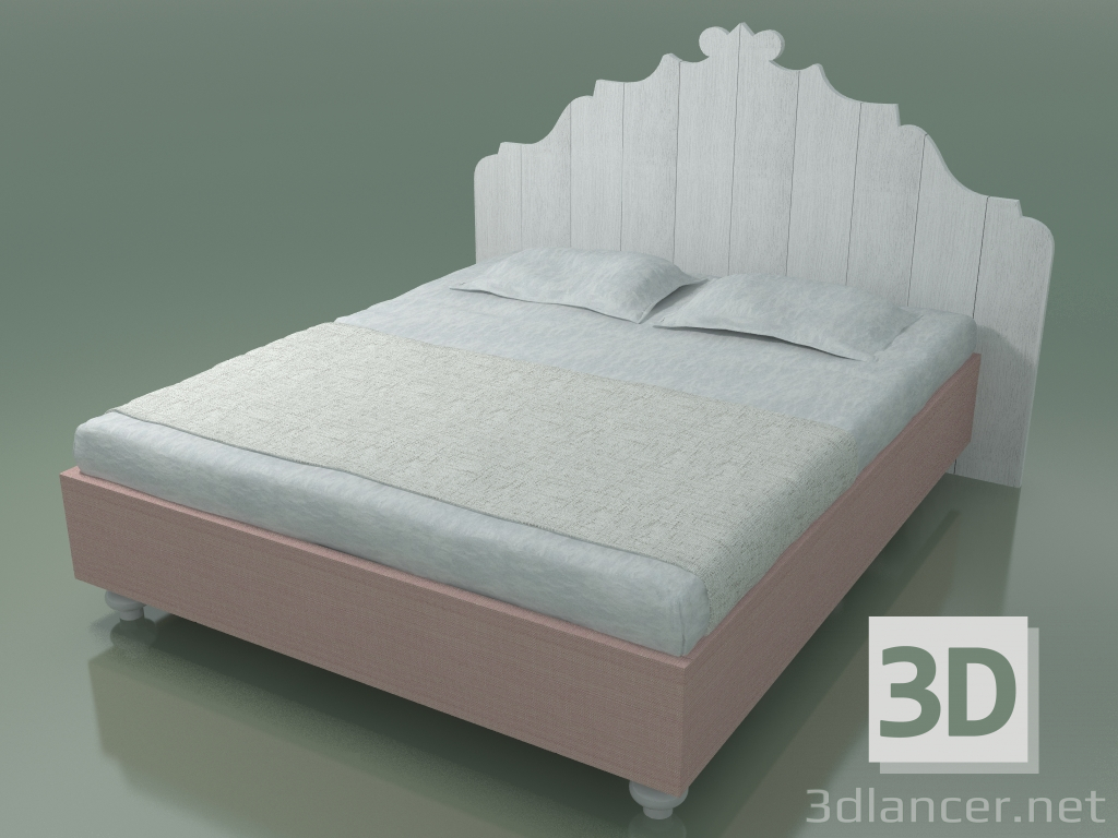 3D modeli Çift kişilik yatak (80 Е, Beyaz) - önizleme