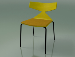 Stackable chair 3710 (4 metal legs, with cushion, Yellow, V39)
