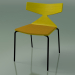 3d model Stackable chair 3710 (4 metal legs, with cushion, Yellow, V39) - preview