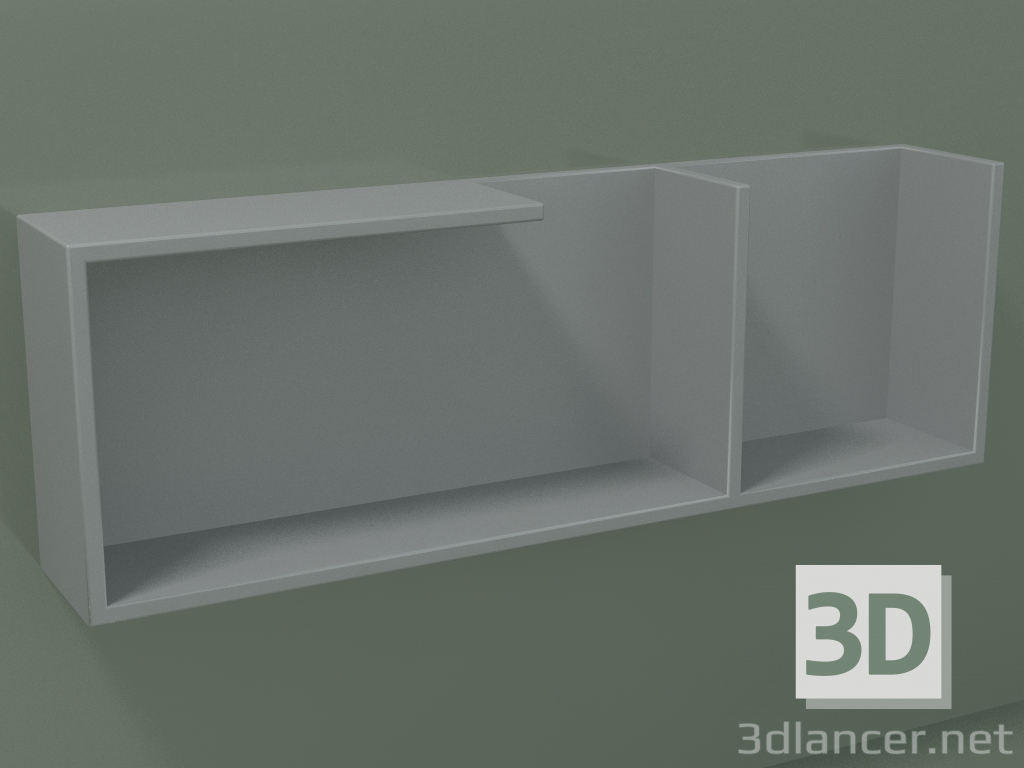 3D Modell Horizontales Regal (90U19007, Silbergrau C35, L 72, P 12, H 24 cm) - Vorschau