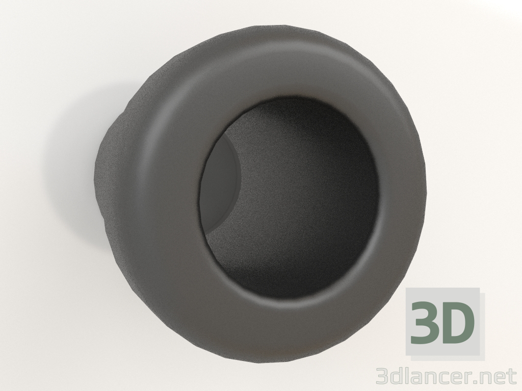 3D Modell Tülle für Kabelauslass aus der Wand (schwarz) - Vorschau
