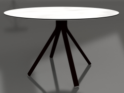 Mesa de jantar redonda com perna de coluna Ø120 (preta)
