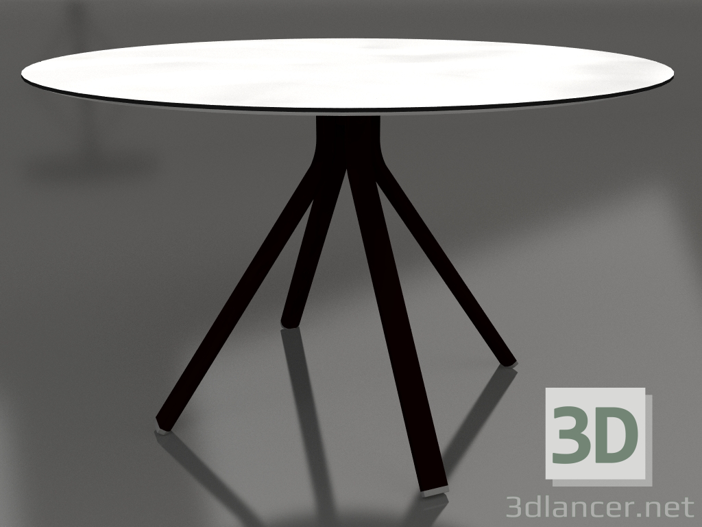 modèle 3D Table à manger ronde sur pied colonne Ø120 (Noir) - preview