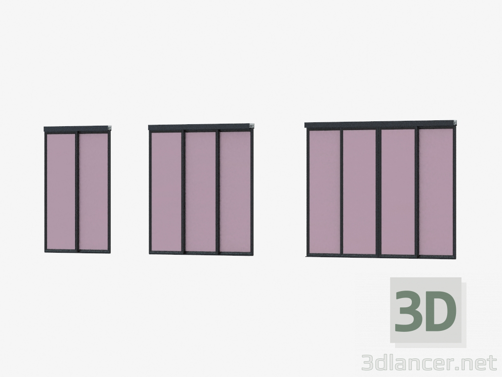 3 डी मॉडल A7 का इंटररूम विभाजन (काला ग्रे ग्लास) - पूर्वावलोकन