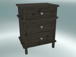 Cambridge bedside table with 3 drawers small (Dark Oak)