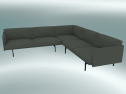 Corner sofa Outline (Fiord 961, Black)