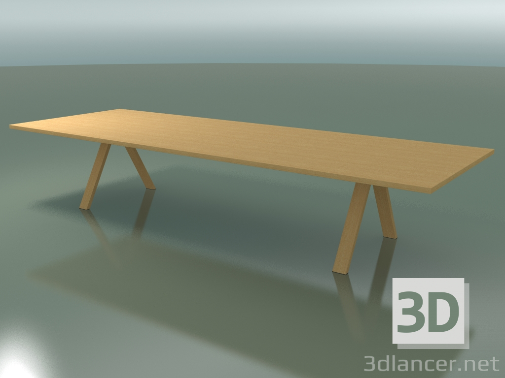 modello 3D Tavolo con piano di lavoro standard 5000 (H 74 - 390 x 135 cm, rovere naturale, composizione 1) - anteprima