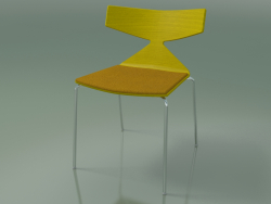 Sedia impilabile 3710 (4 gambe in metallo, con cuscino, giallo, CRO)