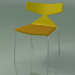 3 डी मॉडल स्टैकेबल कुर्सी 3710 (4 धातु पैर, तकिया के साथ, पीला, सीआरओ) - पूर्वावलोकन