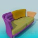 modèle 3D Canapé informel coloré - preview