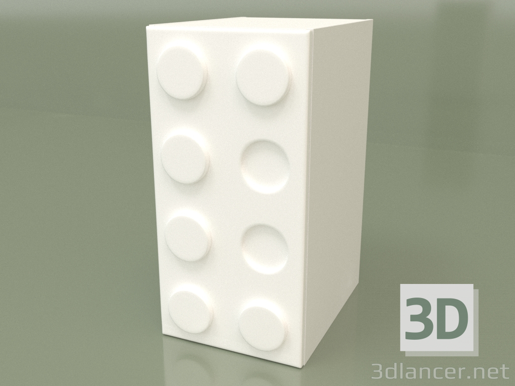 modello 3D Armadio ad un'anta (Bianco) - anteprima