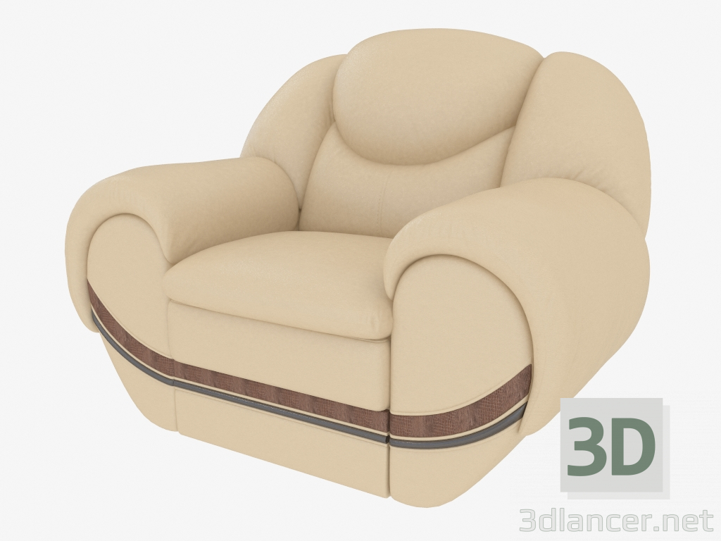 3d модель Кресло с кожаной обивкой – превью