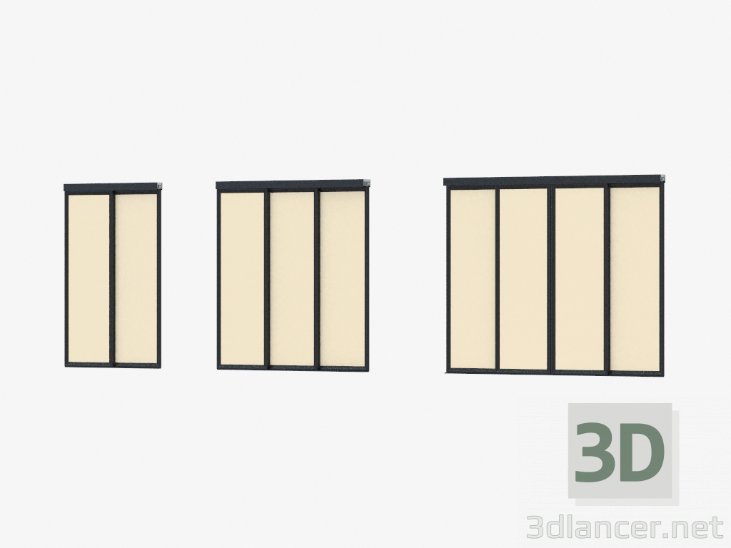 3D modeli A7'nin oda içi bölümü (siyah kumlu cam) - önizleme
