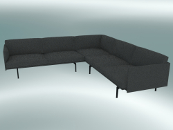 Corner sofa Outline (Hallingdal 166, Black)