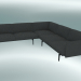 modèle 3D Canapé d'angle Outline (Hallingdal 166, noir) - preview